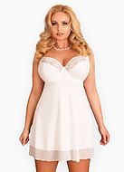Nightie with real bra cups, elastic microfiber, lace, B to L-cup